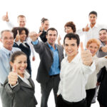 Successful Business People Showing Thumbs Up.